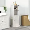 vidaXL Cabinet de salle de bain avec stockage Blanc 37 x 34 x 110 cm