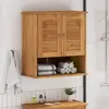 vidaXL Cabinet de Salle de Bain Suspendu avec stockage Marron Miel