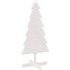 vidaXL Arbre de Noël en bois pour décoration blanc 120 cm pin massif