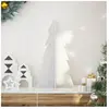 vidaXL Arbre de Noël en bois pour décoration blanc 69,5 cm pin massif