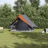vidaXL Tente familiale avec toit Gris et orange 315 x 286 x 200 cm
