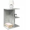 vidaXL Table de chevet gris béton 46,5x29x61 cm bois d'ingénierie