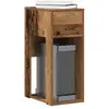vidaXL Support de tour d'ordinateur avec tiroir vieux bois 30x44x74 cm