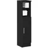 vidaXL Meuble de salle de bain avec porte-rouleau noir 20,5x22x90 cm