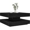 vidaXL Table basse rotative à 360 degrés noir 70x70x34,5 cm