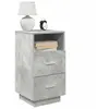 vidaXL Tables de chevet 2 pcs avec 2 tiroirs gris béton 36x36x68 cm