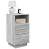 vidaXL Table de chevet avec 2 tiroirs sonoma gris 36x36x68 cm