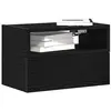 vidaXL Table de chevet murale noir 45x26x28,5 cm