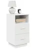 vidaXL Tables de chevet 2 pcs avec 2 tiroirs blanc 36x36x68 cm