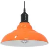 vidaXL Lampe suspendue réglable hauteur E27 orange brillant métal