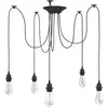 vidaXL Lampe suspendue avec 5 porte-lampes E27 noir métal