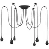 vidaXL Lampe suspendue avec 6 porte-lampes E27 noir métal
