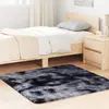 Tapis shaggy à poils longs gris foncé 120x120 cm polyester vidaXL