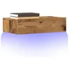 vidaXL Meuble TV avec éclairage LED vieux bois 60x35x15,5 cm