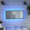 vidaXL Miroir de salle de bain à LED sonoma gris bois d'ingénierie