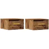 vidaXL Tables de chevet murales 2 pcs vieux bois 35x35x20 cm