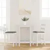 vidaXL Tabourets de bar avec coussins 2 pcs blanc bois massif d'hévéa