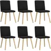 vidaXL Chaises à manger lot de 6 noir tissu