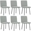 vidaXL Chaises à manger lot de 6 gris clair velours
