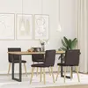 vidaXL Chaises à manger lot de 4 marron foncé tissu
