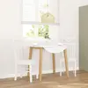 vidaXL Chaises à manger 2 pcs blanc bois massif caoutchouc