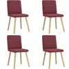 vidaXL Chaises à manger lot de 4 rouge bordeaux tissu