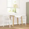 vidaXL Chaises à manger 2 pcs blanc bois massif caoutchouc