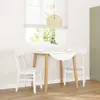 vidaXL Chaises à manger 2 pcs blanc bois massif caoutchouc