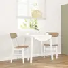 vidaXL Chaises à manger coussins 2 pcs blanc bois massif caoutchouc