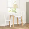vidaXL Vidaxl Chaises À Manger 2 Pcs Blanc Bois Massif Caoutchouc