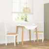 Vidaxl - Chaises à manger coussins 2 pcs blanc bois massif caoutchouc