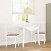 vidaXL Chaises à manger coussins 2 pcs blanc bois massif caoutchouc