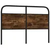 vidaXL Tête de lit chêne fumé 120 cm acier et bois d'ingénierie