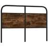 vidaXL Tête de lit chêne fumé 140 cm acier et bois d'ingénierie