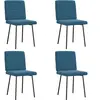 vidaXL Chaises à manger lot de 4 Bleu Velours