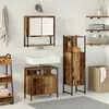 vidaXL Ensemble de mobilier de salle de bain avec étagère 3 pcs Marron