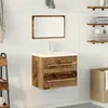 vidaXL Meuble de Lavabo de Salle de Bain avec tiroir 2 pcs Bois Ancien