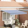vidaXL Auvent Rétractable Bleu et Blanc 300x250 cm