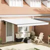 vidaXL Auvent Rétractable Blanc 400 × 300 cm Polyester et Acier