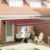 vidaXL Auvent semi-cassette électrique Rouge bordeaux 400x300 cm