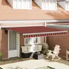 vidaXL Store Rétractable Manuel avec LED Orange et Marron 350x250 cm