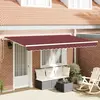 vidaXL Auvent Rétractable Rouge bordeaux et Blanc