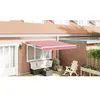 vidaXL - Inklapbare - Luifel - Rood - en - Wit - 350 - x - 250 - cm