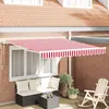 vidaXL Auvent Rétractable Rouge et Blanc 350 x 250 cm tissu