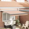 vidaXL Auvent rétractable manuel rayé multicolore 350x250 cm