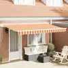 vidaXL Auvent Rétractable Multicolore et Jaune et Orange et Blanc