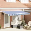 vidaXL Auvent Rétractable Bleu et Blanc 400x200 cm 400 x 200 cm 4x2 m