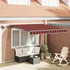 vidaXL Auvent Rétractable Manuel avec LED Orange et Marron 300x250 cm