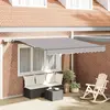 vidaXL Store rétractable manuel avec LED gris clair 300x250 cm