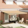 vidaXL Auvent Rétractable Bleu Marine 450x300 cm Polyester et Acier